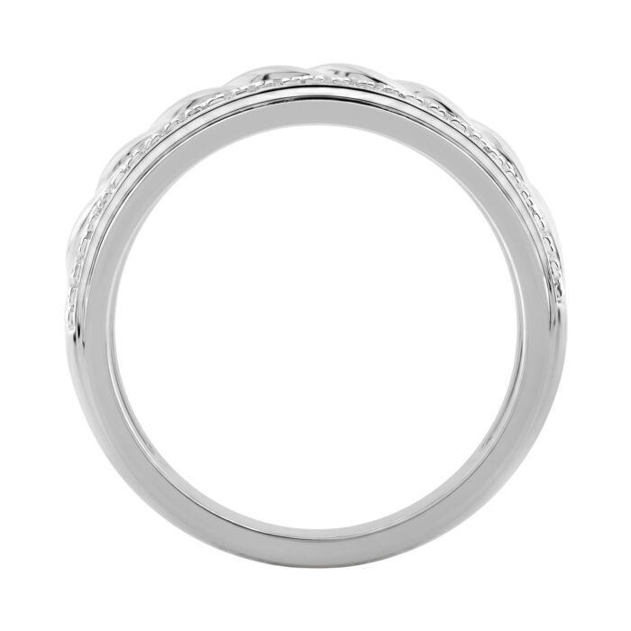 Elegant 0.20Ct Round Diamond Men’S Ring In Sterling Silver Classic Statement Jewelry For Men - Image 2