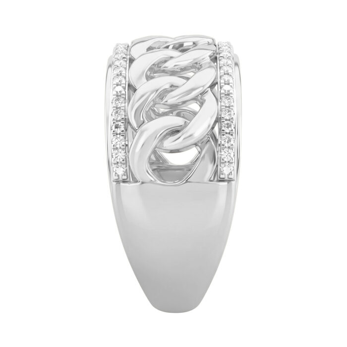 Elegant 0.20Ct Round Diamond Men’S Ring In Sterling Silver Classic Statement Jewelry For Men - Image 3