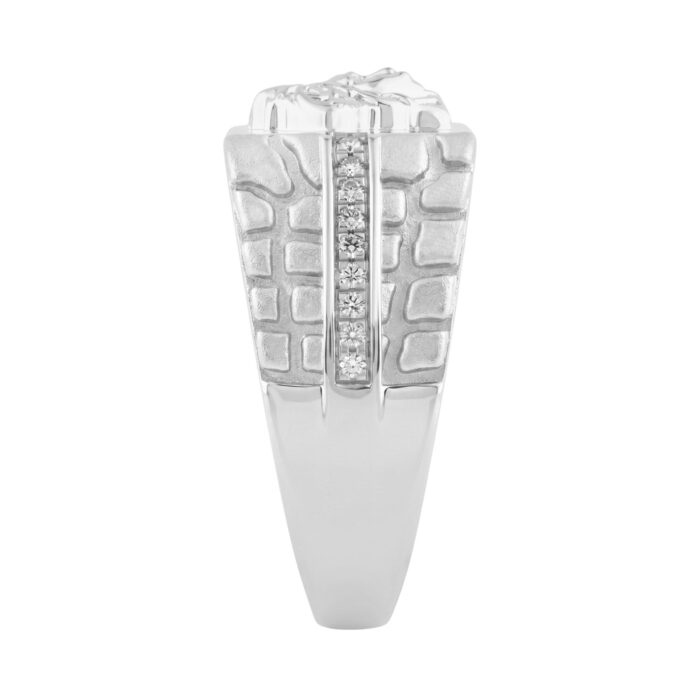 Classic Men’S Diamond Ring In Sterling Silver 0.10Ct Round Diamond Jewelry - Image 3