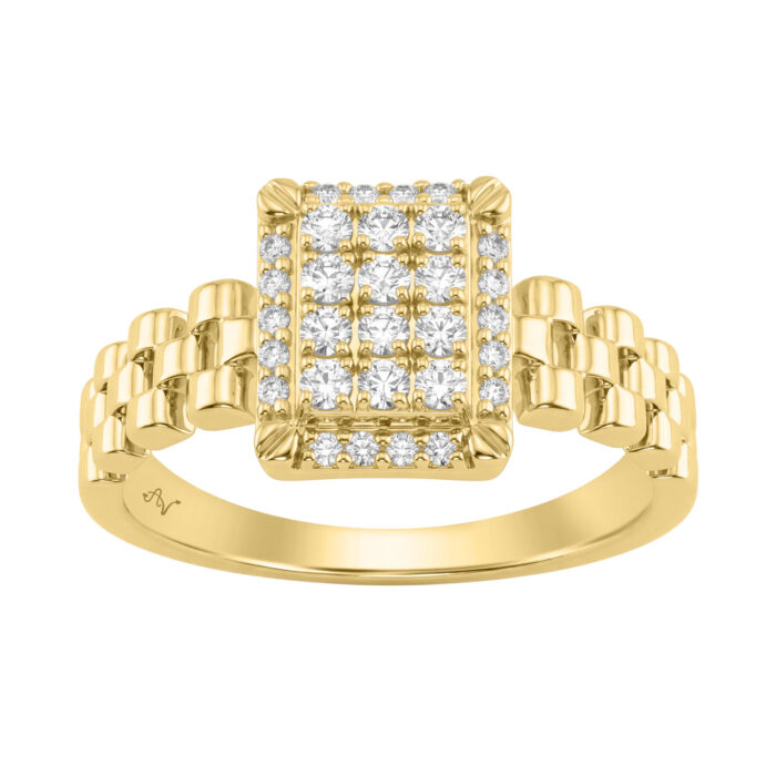 0.50Ct Round Diamond Men’S Ring In 10K Yellow Gold Luxury Men’S Jewelry - Image 1