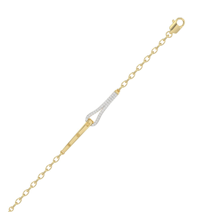 Stylish 10K Yellow Gold Diamond Bangle For Women With Sparkling 0.33 Ct Round Diamonds. A Modern And Elegant Fine Jewelry - Image 2
