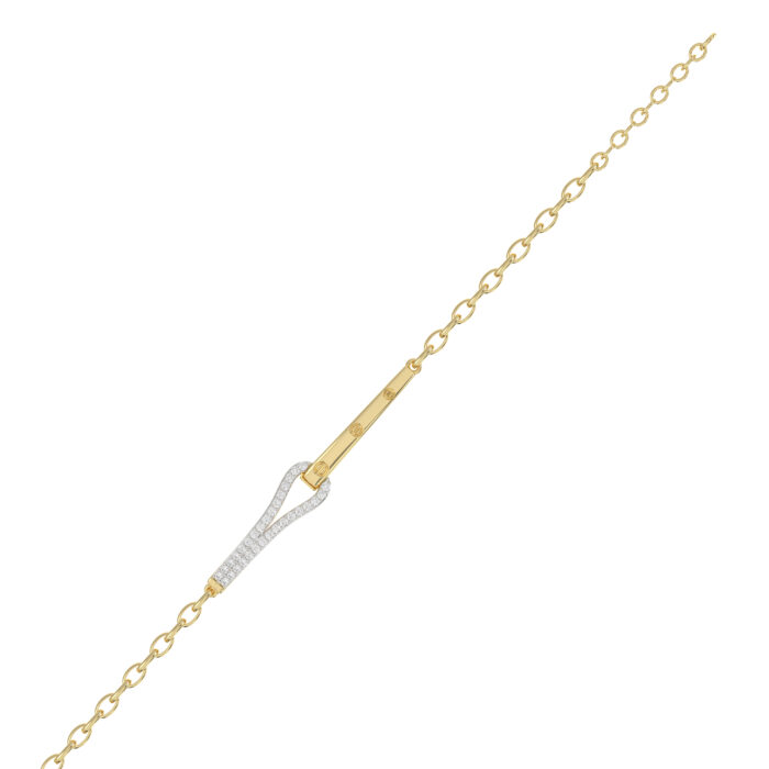 Stylish 10K Yellow Gold Diamond Bangle For Women With Sparkling 0.33 Ct Round Diamonds. A Modern And Elegant Fine Jewelry - Image 3