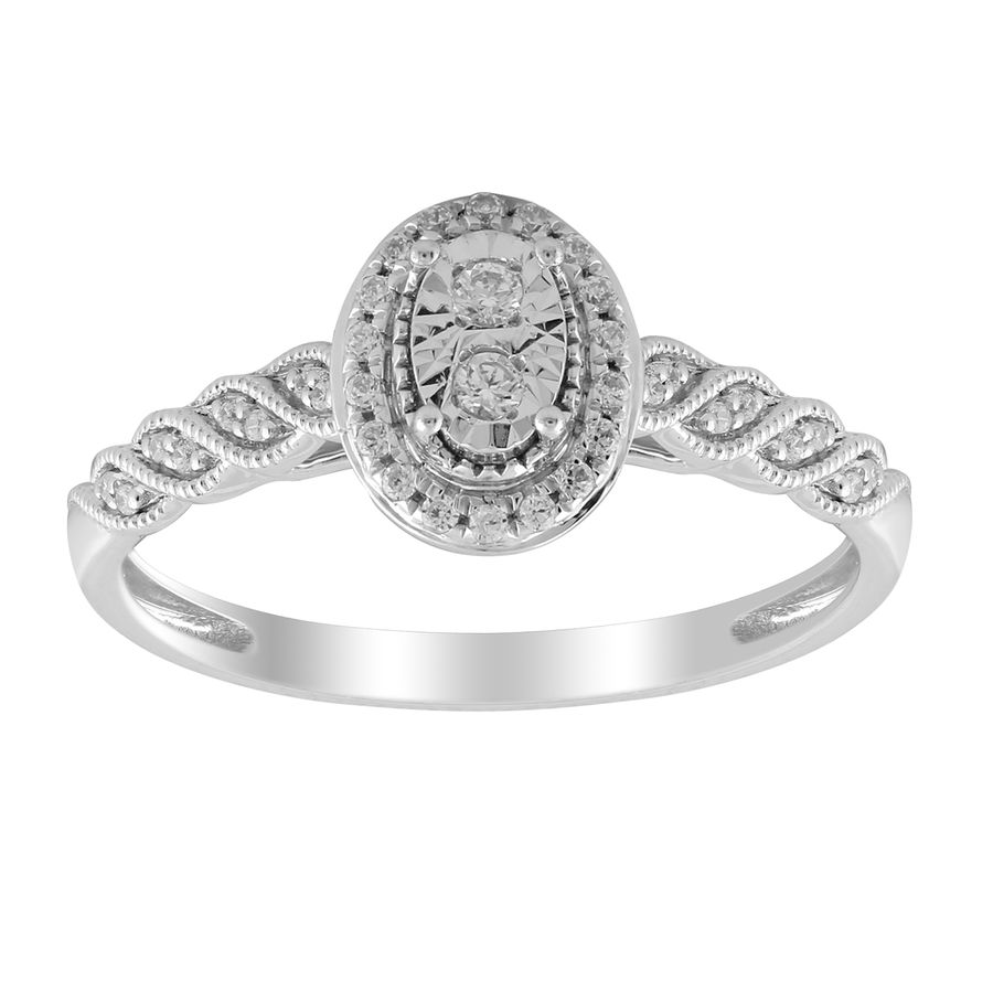 19061475_240828W-SS.jpg.jpg Sterling Silver 0.10CT Round Diamond Halo Engagement Ring In Elegant Ladies Diamond Ring - Image 1