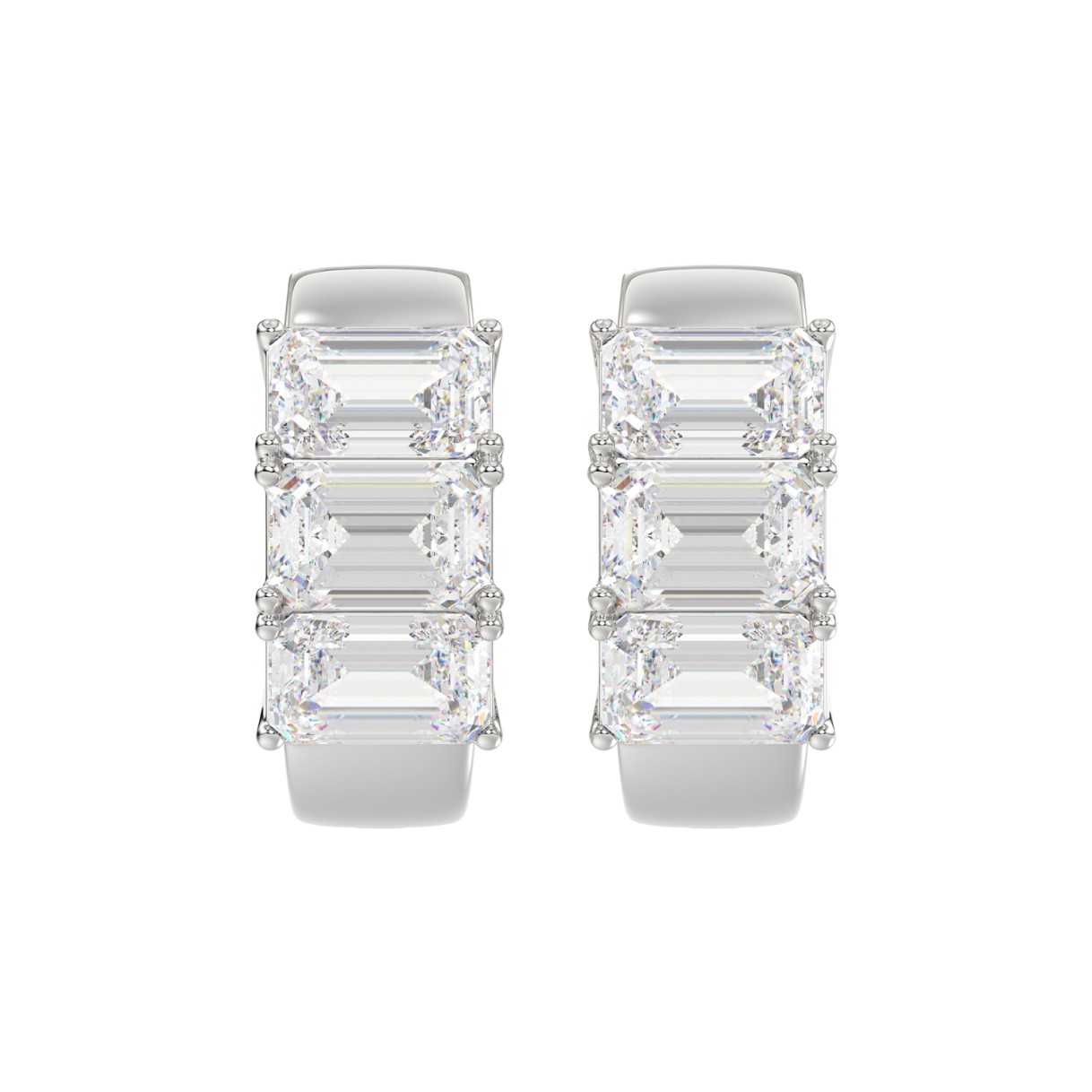 19061576_EC-122385W-1218x1218.jpg.jpg 14K WHITE GOLD 3.00CT EMERALD DIAMOND LADIES HOOPS EARRINGS - Image 1