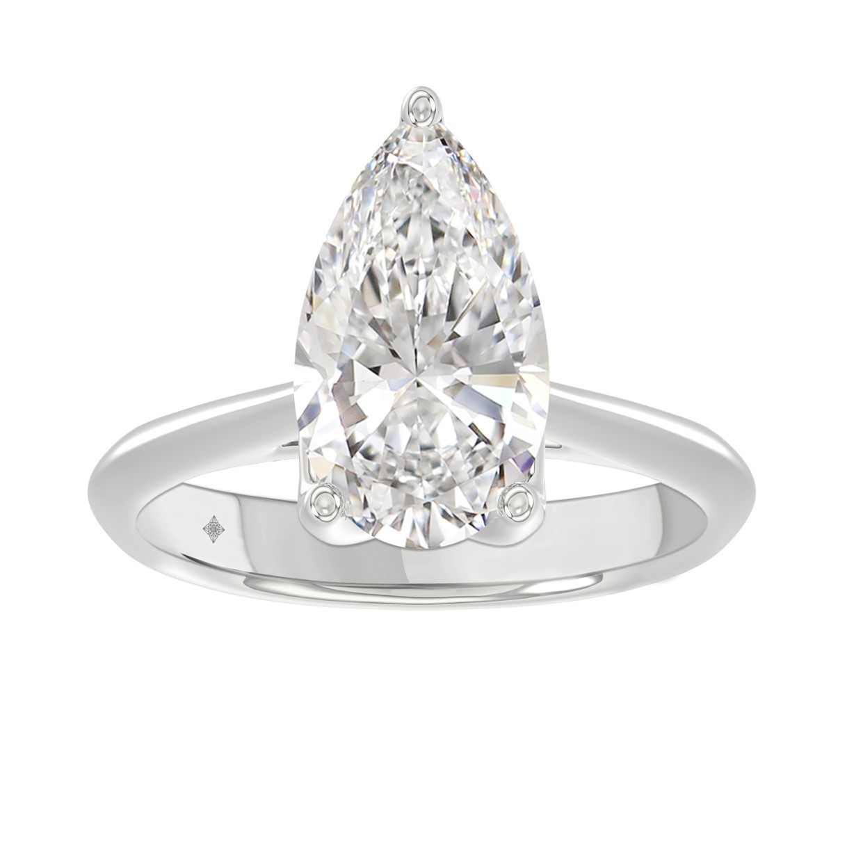 19061612_EC-113106W-1218x1218.jpg.jpg LADIES SOLITAIRE RING 4CT PEAR DIAMOND 14K WHITE GOLD - Image 1