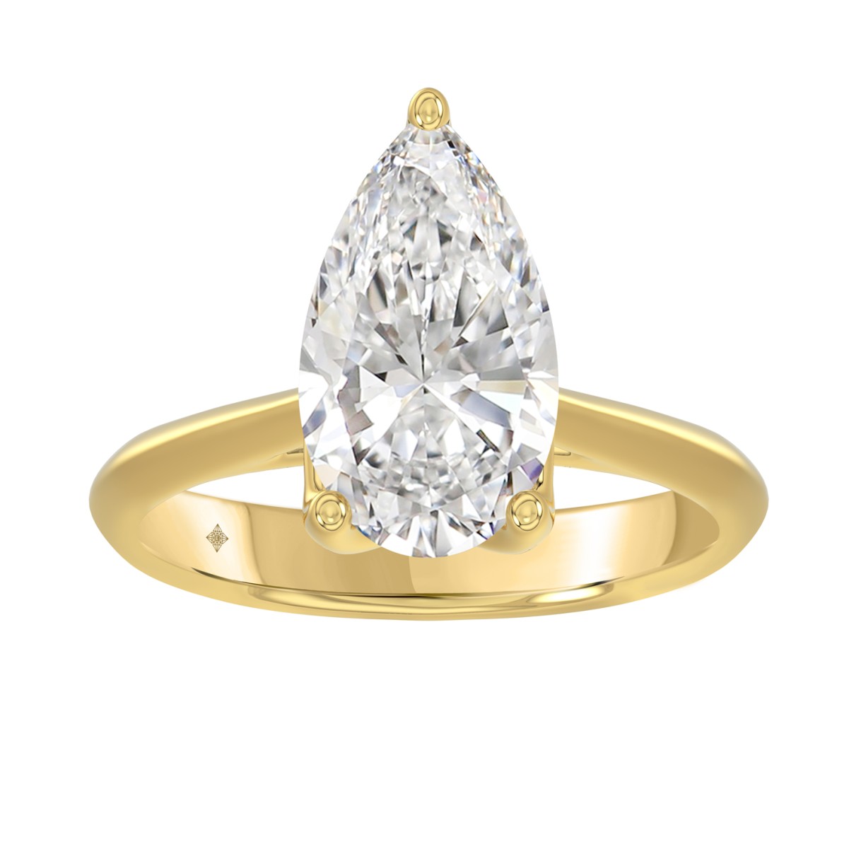 19061613_EC-113106Y-1218x1218.jpg.jpg LADIES SOLITAIRE RING 4CT PEAR DIAMOND 14K YELLOW GOLD - Image 1