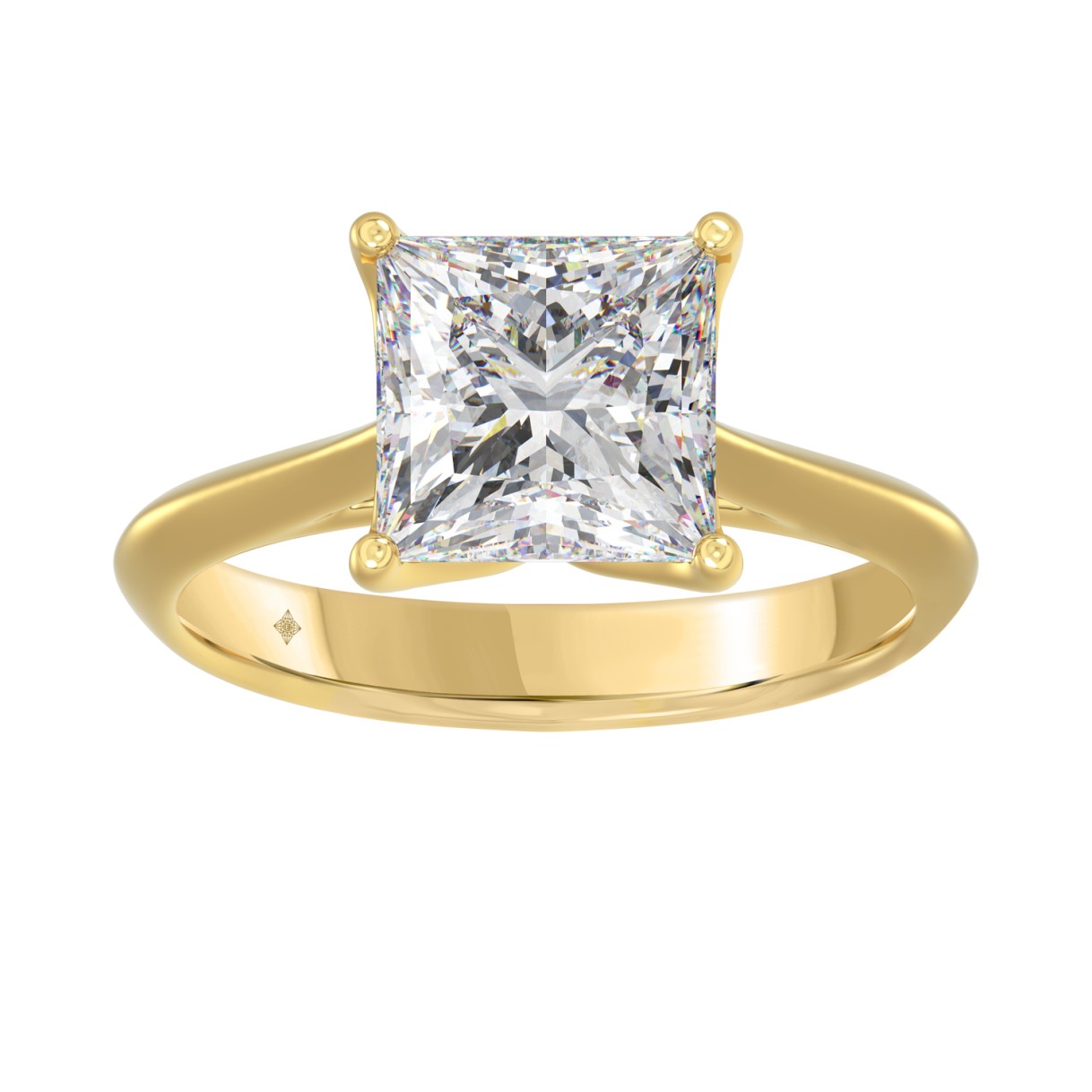 19061615_EC-113127Y-1218x1218.jpg.jpg LADIES SOLITAIRE RING 4CT PRINCESS DIAMOND 14K YELLOW GOLD - Image 1