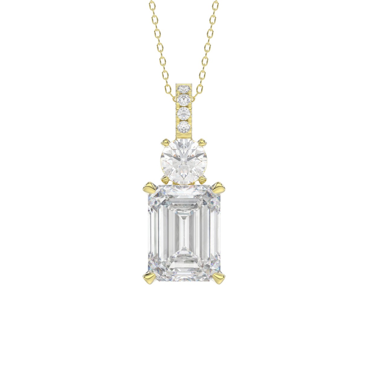 19061693_EC-114919Y-1218x1218.jpg.jpg LADIES PENDANT 1 3/4CT ROUND/EMERALD DIAMOND 14K YELLOW GOLD (CENTER STONE EMERALD DIAMOND 1 1/2CT) - Image 1