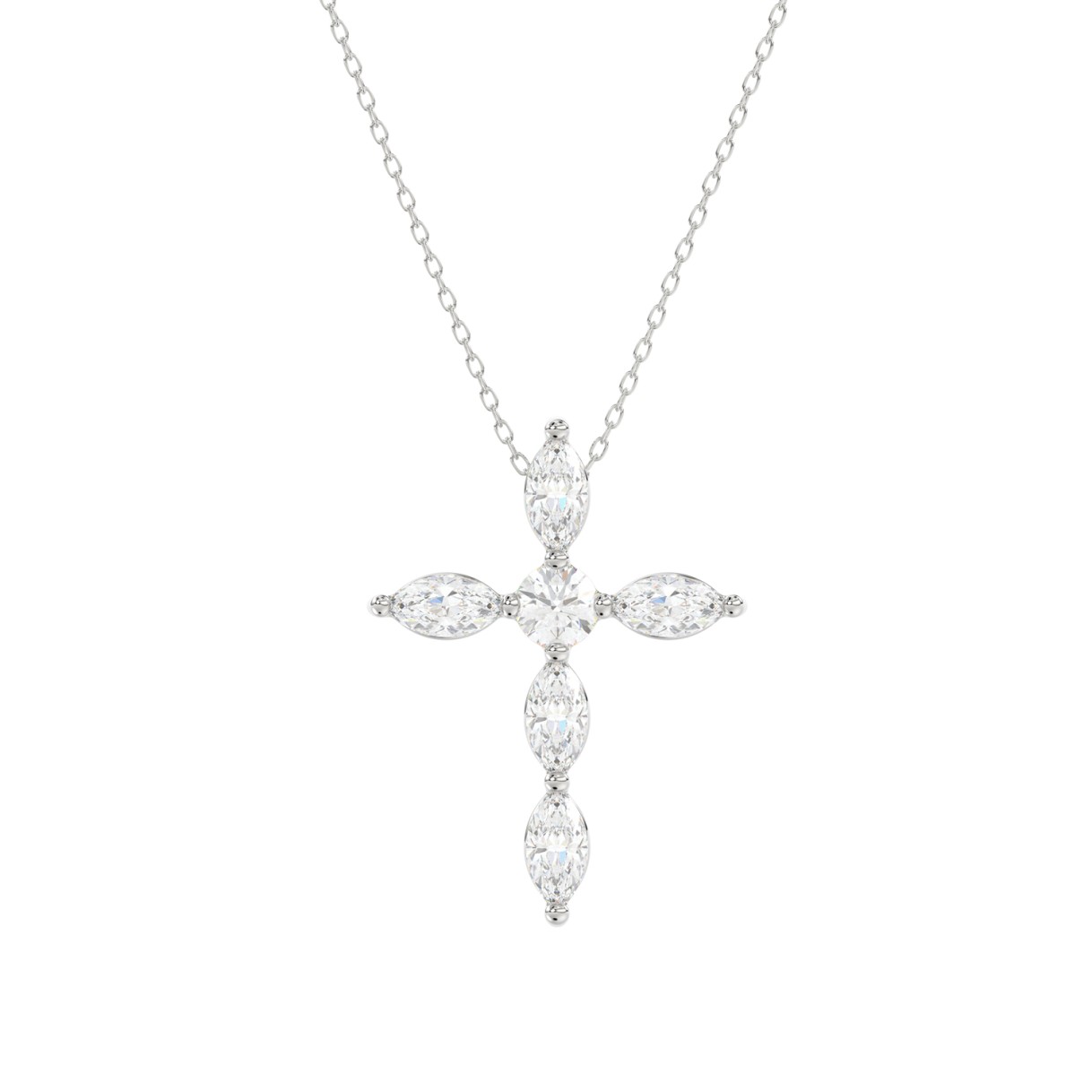 19061695_EC-114997W-1218x1218.jpg.jpg LADIES PENDANT WITH CHAIN 1 1/4CT ROUND/MARQUISE DIAMOND 14K WHITE GOLD - Image 1