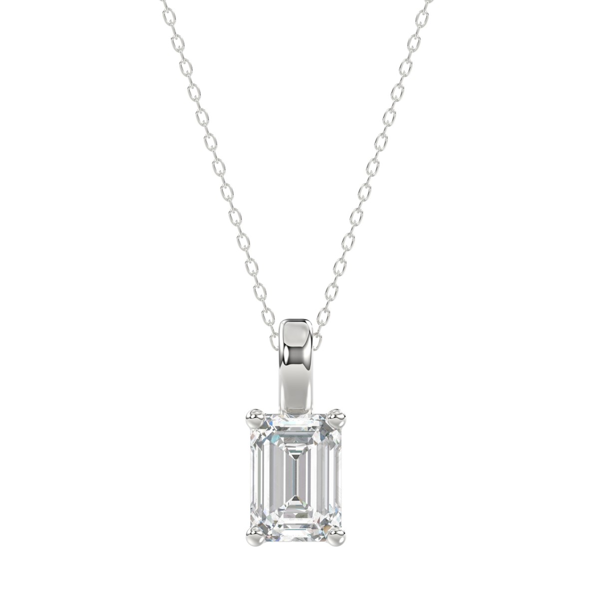 19061710_EC-101084W-1218x1218.jpg.jpg LADIES SOLITAIRE PENDANT WITH CHAIN 2CT EMERALD DIAMOND 14K WHITE GOLD - Image 1