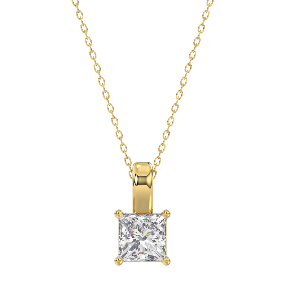 19061713_EC-100496Y-1218x1218.jpg.jpg LADIES SOLITAIRE PENDANT WITH CHAIN 2CT PRINCESS DIAMOND 14K YELLOW GOLD - Image 1