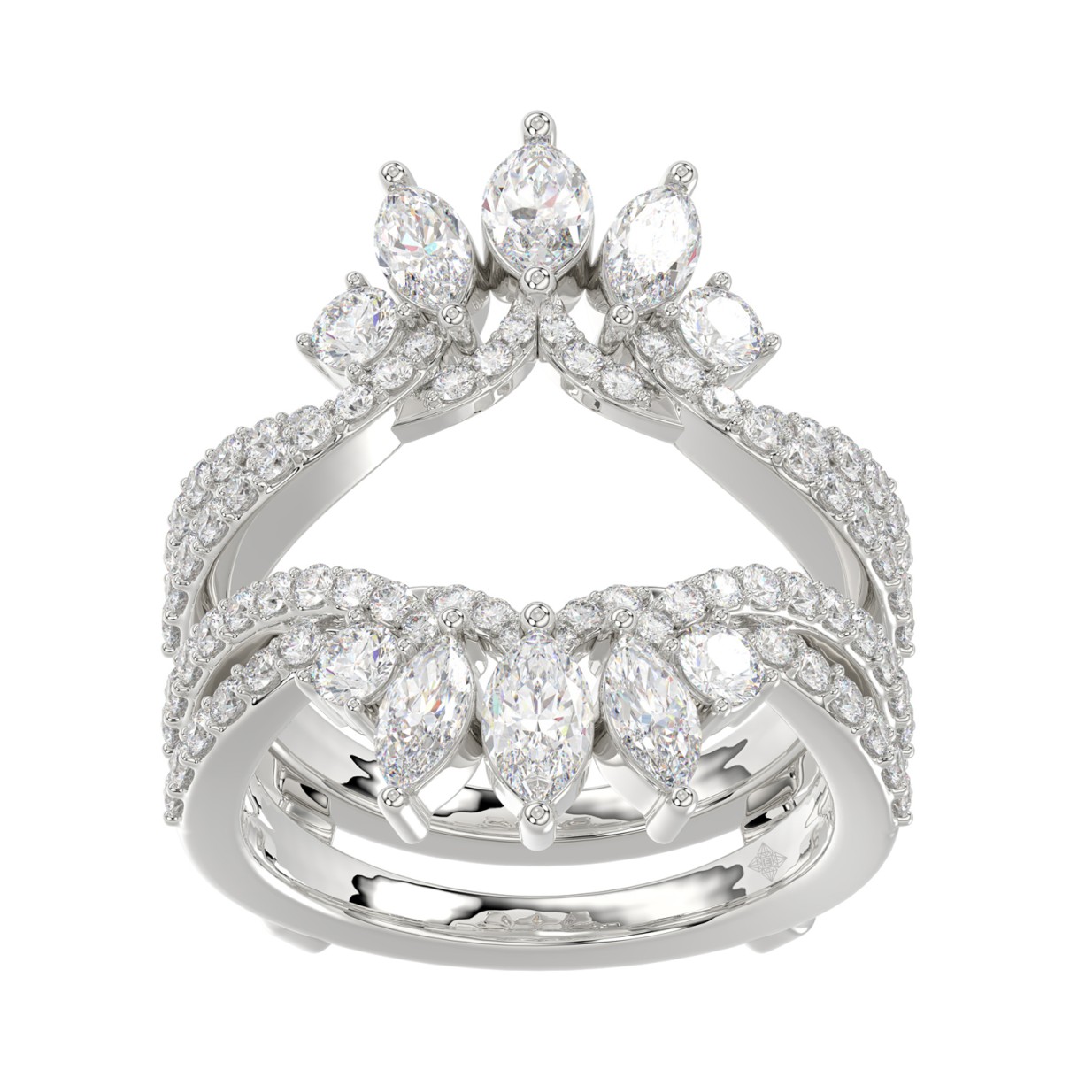 19061717_EC-104338W-1218x1218.jpg.jpg LADIES WRAP RING 2CT ROUND/MARQUISE DIAMOND 14K WHITE GOLD - Image 1