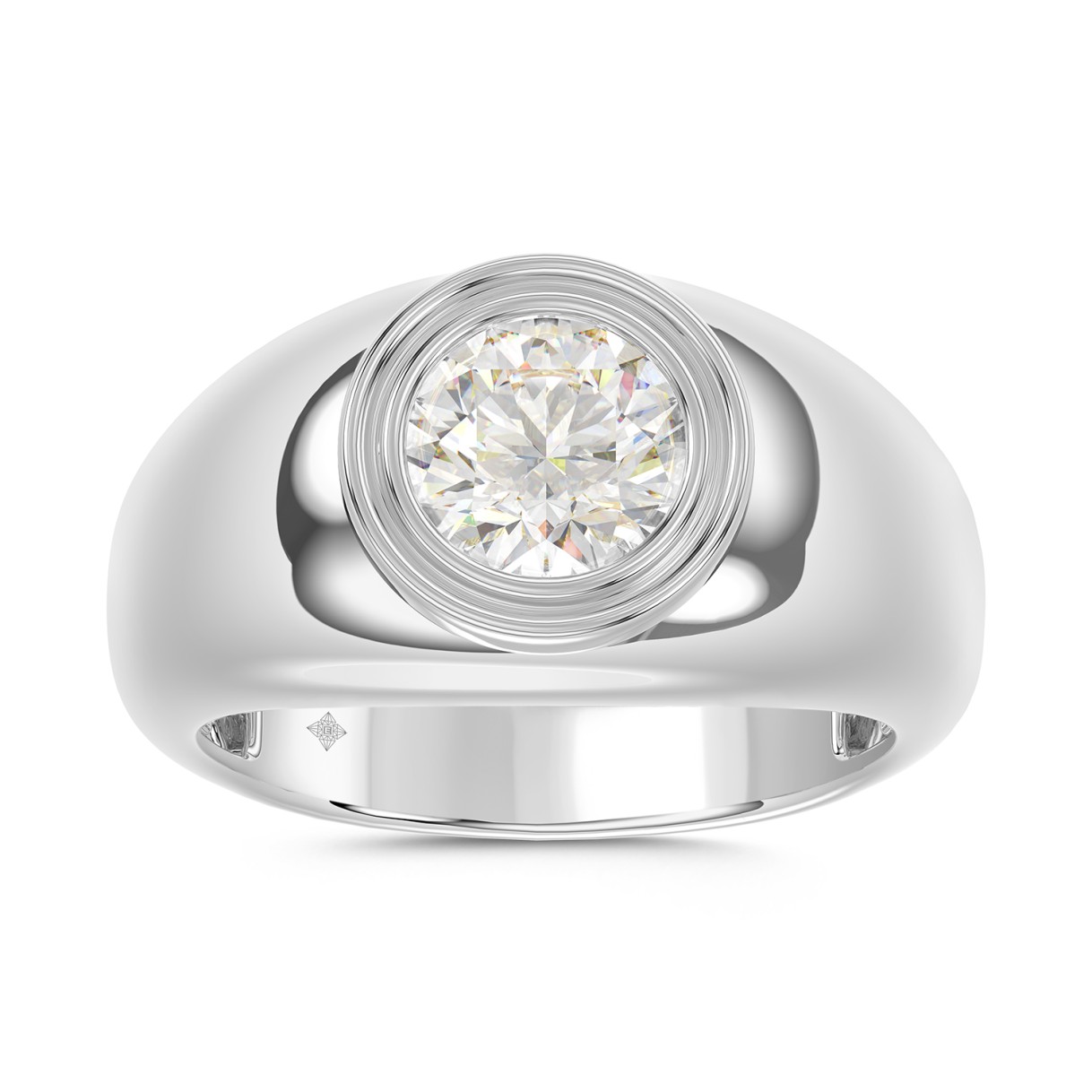 19061721_EC-110457W-1218x1218.jpg.jpg MEN'S RING 2CT ROUND DIAMOND 14K WHITE GOLD (CENTER STONE ROUND DIAMOND 2CT ) - Image 1