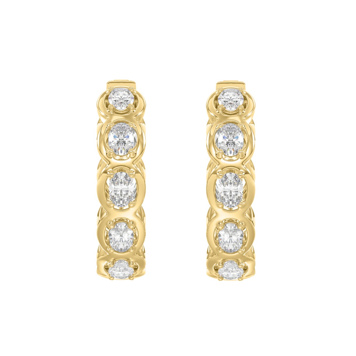 19061739_EC-138414Y-1218x1218.jpg.jpg 14K YELLOW GOLD 1.00CT OVAL DIAMOND HOOP EARRINGS - Image 1