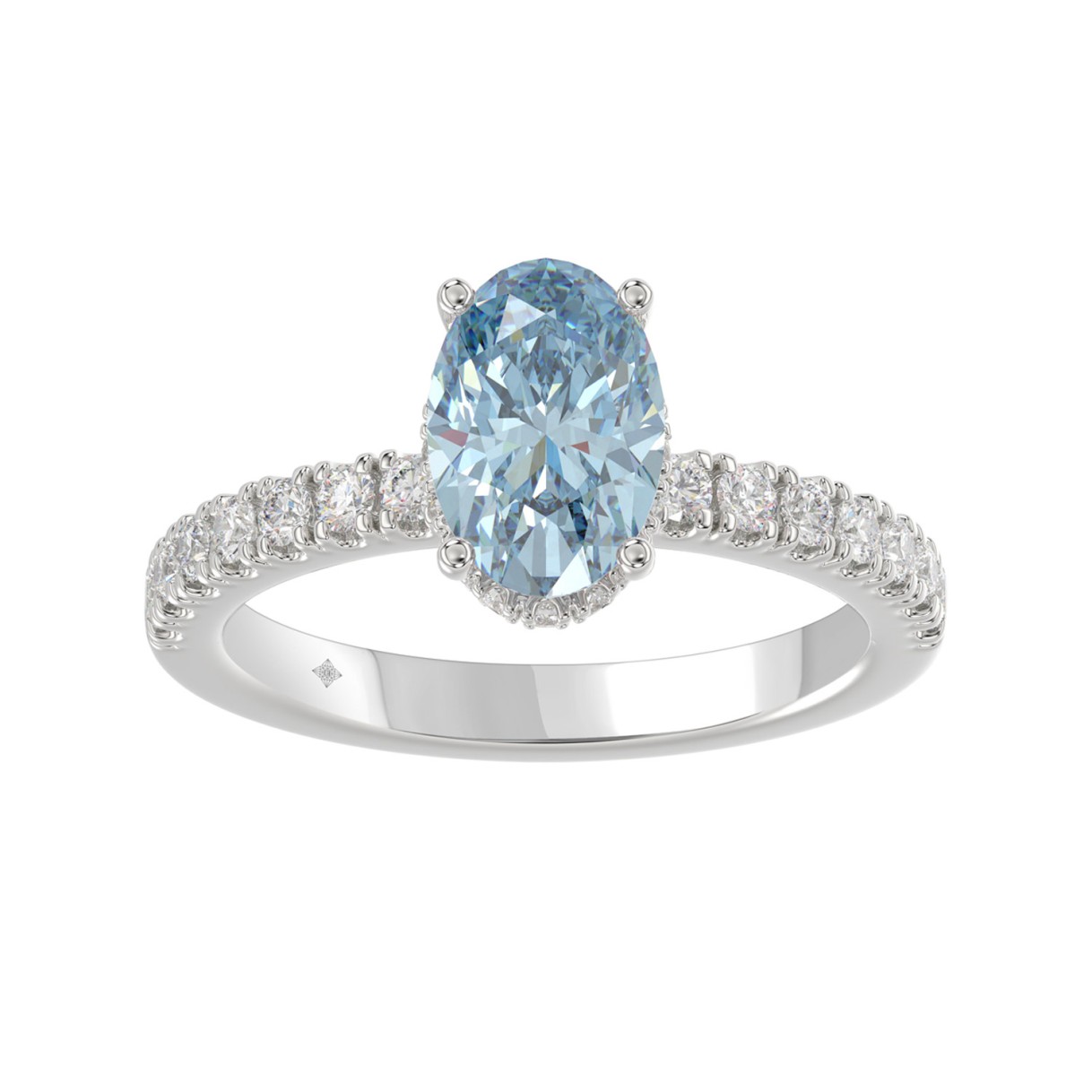 19061892_EC-125434W-1218x1218.jpg.jpg 14K WHITE GOLD 2 1/2CT ROUND/OVAL DIAMOND LADIES RING (CENTER STONE BLUE OVAL DIAMOND 2CT) - Image 1