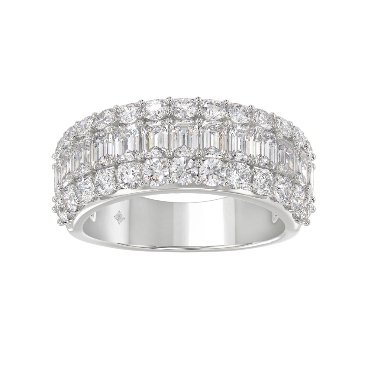 19061898_EC-103784W-1218x1218.jpg.jpg 14K WHITE GOLD 2 1/2CT ROUND/EMERALD DIAMOND LADIES BAND - Image 1