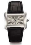 Cartier Tank Divan Silver Dial on Leather Ref 2612 with Papers
