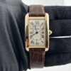 Cartier Tank Americaine XL Silver Roman Dial on Leather Ref 2927 with Papers  2009 - Image 2