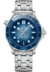 Omega Seamaster Diver 300M Co-Axial Master Chronometer Blue Dial on Bracelet Ref 210.30.42.20.03.003 with Card