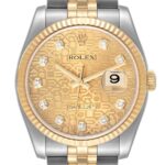 Rolex Datejust Champagne Diamonds Dial on D Link Jubilee Ref 116233