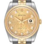 Rolex Datejust Champagne Diamonds Dial on D Link Jubilee Ref 116233