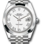 Rolex Datejust White Roman Dial on Jubilee Ref 126300 with New Style Card Green  2022