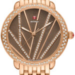 Michele Serein Brown Dial Set With Diamonds Dial Ref MWW21B000113 with Card