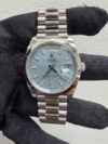 Rolex Day-Date 40 Ice Blue Diagonal Motif Index Dial on President Ref 228206 with New Style Card White  2019 - Image 2