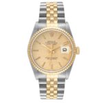 Rolex Datejust Champagne Linen Stick Dial on D Link Jubilee Ref 16233