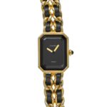 Chanel Premiere L Black Dial on Gold Plated & Leather Ref H0001