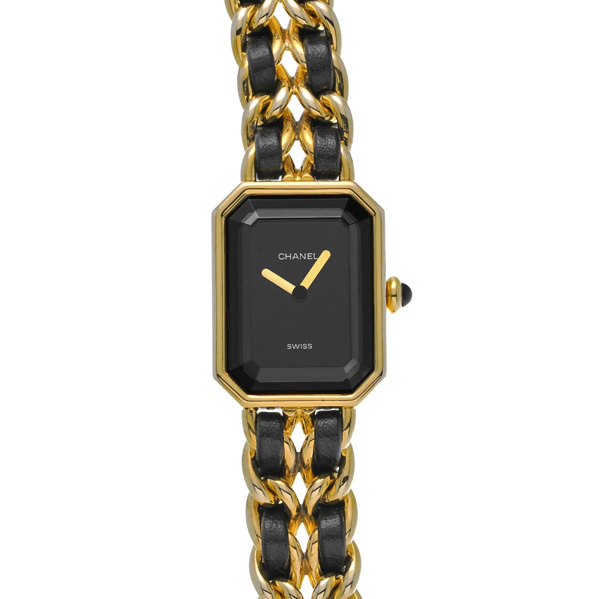 19087815_rn7pa8yrs3roy4a05kkgdm9g07il.jpg Chanel Premiere L Black Dial on Gold Plated & Leather Ref H0001 - Image 1