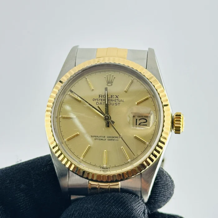 Rolex Datejust Champagne Stick Dial on D-Link Jubilee Bracelet Ref. 16013 - Image 3