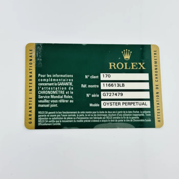 Rolex Submariner Blusey Blue Dial on Oyster Ref. 116613LB with Card (Old Green) 2010 - Image 7