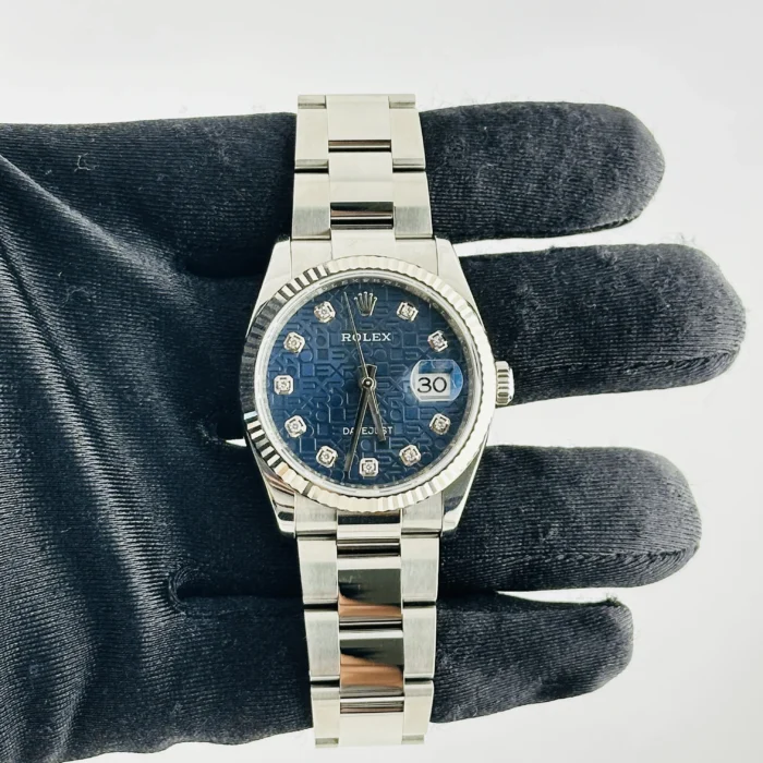 Rolex Datejust Blue Jubilee Diamond Factory Dial on Oyster Bracelet Ref. 126234 with New Style Card (White) 2020 - Image 2