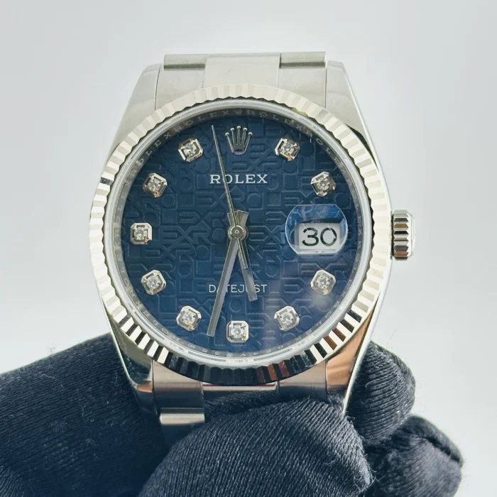 Rolex Datejust Blue Jubilee Diamond Factory Dial on Oyster Bracelet Ref. 126234 with New Style Card (White) 2020 - Image 3