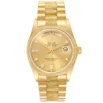 Rolex Day-Date Bark Champagne Diamond Factory Dial on President Bark Ref 18078
