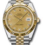 Rolex Datejust Champagne Diamond Dial on Jubilee Ref 126333 with New Style Card White  2017