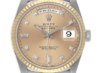 Rolex Day-Date Champagne Diamond Factory Dial on Am Leather Ref 18239BIC