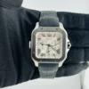 Cartier Santos XL Silver Roman Dial on Leather  Ref 4183/WSSA0017 with Card  2021 - Image 2