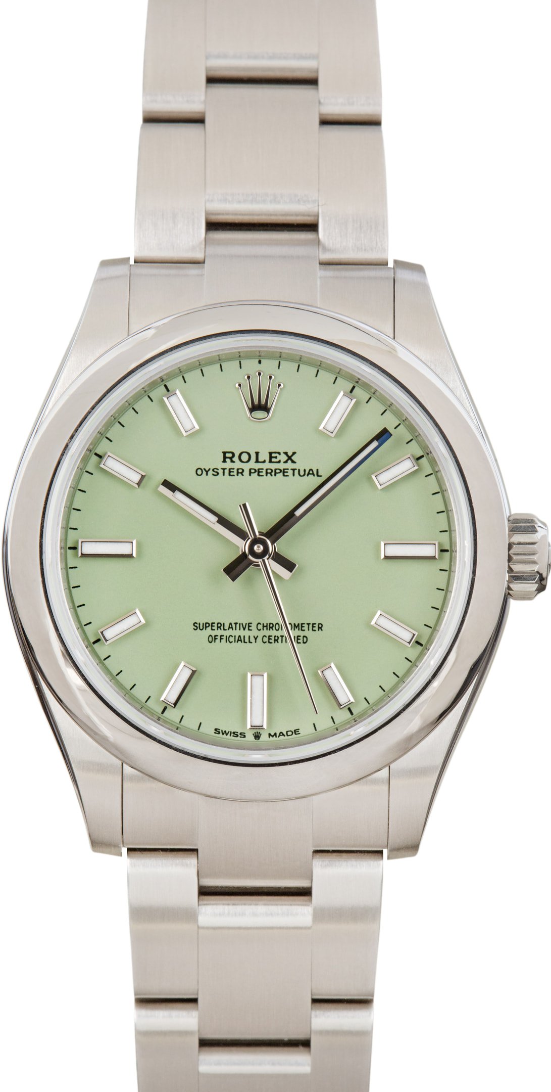 19138647_w59alvapmj2x1iai923u6fg2mjel.jpg Rolex Oyster Perpetual Pistachio Dial on Oyster Ref 277200 with New Style Card Green 2025 - Image 1