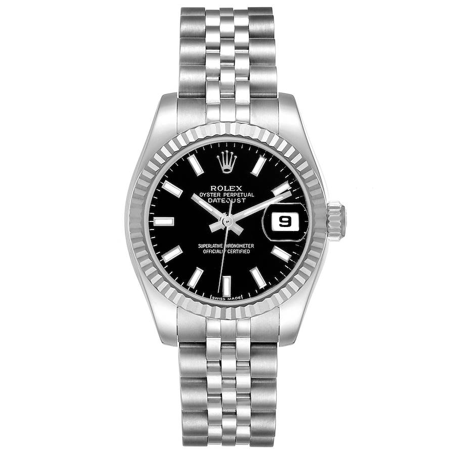 19138671_0te595qgydekvzf63zo1yvl2moxv.jpg Rolex Datejust Black Stick Dial on D Link Jubilee Ref 179174 - Image 1