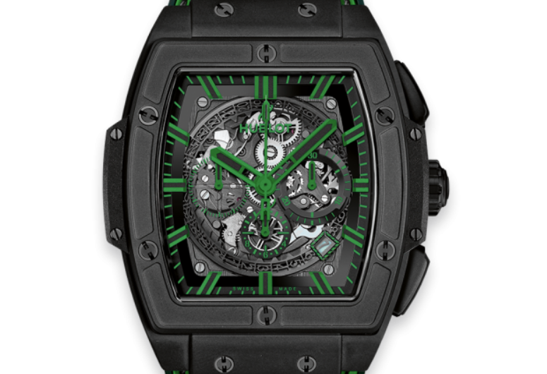 19138701_3iusry98f3466664cxtj6uvw2o2e.png Hublot Spirit of Big Bang B/P Black With Green Markers Dial on Leather/Rubber Ref 601.CG.0190.LR with Card 2020 - Image 1