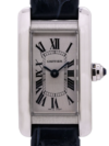 Cartier Tank Americane Silver Roman Dial on Leather  Ref 4056 with Card  2021