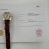 Cartier Cle Silver Roman Dial on Maroon Leather  Ref 3947/WGCL0010 with Papers  2016 - Image 5