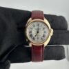 Cartier Cle Silver Roman Dial on Maroon Leather  Ref 3947/WGCL0010 with Papers  2016 - Image 2