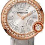 Cartier Ballon Bleu B/P Silver Roman Dial on Leather Ref WJBL0006/4162 with Card  2019