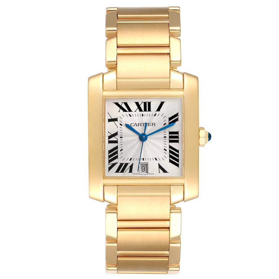 19138852_lnzyl5c7j4hxgw2mrzffza3s5k9e.jpg Cartier Tank Francaise Silver Roman Dial Ref 1840 with Papers - Image 1
