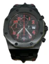 Audemars Piguet Royal Oak Offshore  Black Dial on Leather Ref 26186SN with Papers