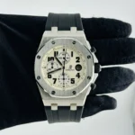 Audemars Piguet Royal Oak Offshore Safari White Dial on Rubber Ref 26170ST with Papers  2011