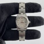 Rolex Oyster Perpetual Date Silver Tapestry Dial on Oyster Ref 79190 with Card Old Green  2010